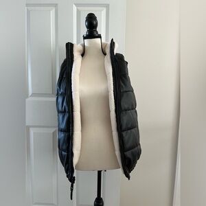 Rebecca Minkoff Reversible Black Puffer Jacket with Cream Lining